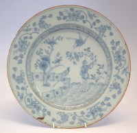 Lot 117 - Delft charger circa 1740, painted in blue with a