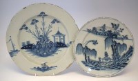 Lot 118 - Two Delft chargers circa 1770, painted in blue
