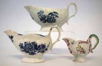 Lot 160 - Two Liverpool sauce boats and a cream boat.
