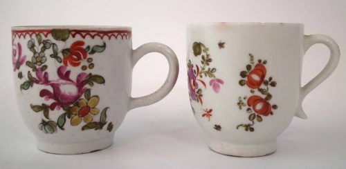 Lot 170 - Two Lowestoft coffee cups circa 1780, painted