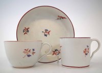 Lot 172 - Pinxton trio circa 1810 painted with scattered