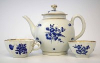 Lot 177 - Worcester teapot, teabowl, and teacup circa 1775