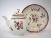Lot 178 - Worcester teapot and a saucer dish circa 1775