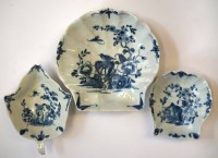 Lot 184 - Three Worcester pickle dishes circa 1758 - 1760