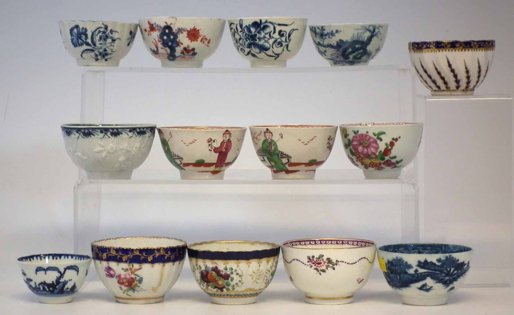 Lot 188 Fourteen 18th century tea bowls.