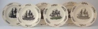 Lot 200 - Four Herculaneum Liverpool plates and a bowl
