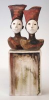 Lot 225 - Sally MacDonell (b1971 - ) two busts, incised
