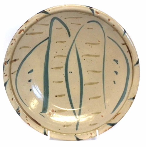 Lot 233 - Michael Cardew shallow dish, painted with line motifs