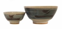 Lot 246 - Two Leach pottery St Ives bowls, with brushed 'Z'