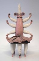 Lot 291 - Jola Spytkowska, 'Pink Banana Fairy' raku figure 37cm high