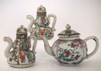 Lot 324 - Chinese teapot, painted with a famille rose