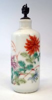Lot 325 - Chinese snuff bottle, painted with flora in a