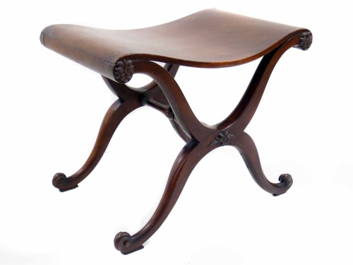 647 - George II mahogany hall stool,