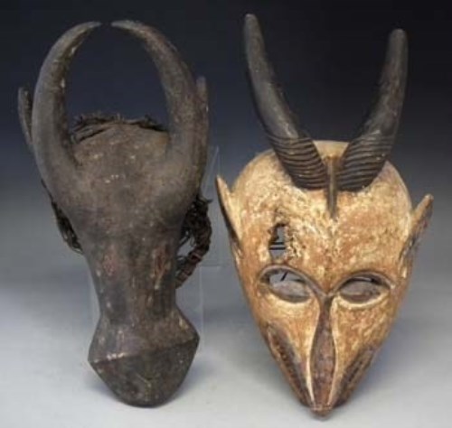 Lot 127 - Buffalo mask probably Bamileke