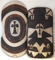 Lot 221 - Two Songye kifwebe mask shields, the largest