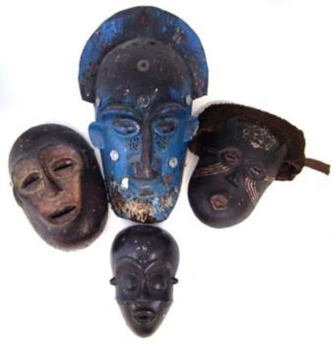 Lot 233 - Cameroon blue painted mask, also a Pende mask
