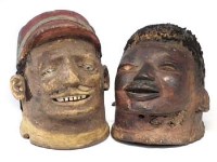 Lot 269 - Two Makonde helmet masks, 25cm high    All lots