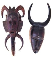 Lot 276 - Senufo kpelie mask also a Ligbi mask, (2) the