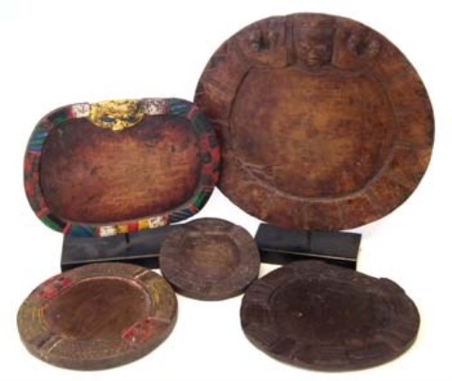 Lot 286 - Five Yoruba Divination trays, the largest