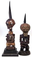 Lot 4 - Two Songye Nkisi Power figures or Fetishes, the tallest measures 54cm high including the base.