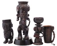 Lot 14 - Kuba Anthropomorphic cup, together with three
