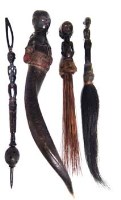 Lot 29 - Lulua wand, a Luba / Hemba fly whisk and one