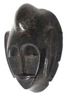 Lot 33 - Bamana bronze or brass mask, 21cm high