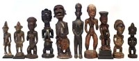 Lot 72 - Ten African figures carved in various tribal