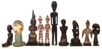 Lot 81 - Ten African figures carved in various tribal
