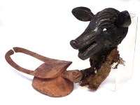 Lot 91 - Mama buffalo mask together with another mask