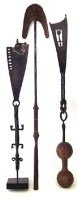 Lot 110 - Three iron currency weapons, the largest measures