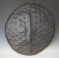 Lot 16 - Ethiopian hide shield, 67cm diameter