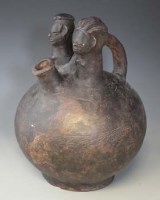 Lot 44 - Large terracotta twin headed palm wine vessel