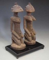 Lot 49 - Dogon Ancestral couple, carved kneeling, 37cm