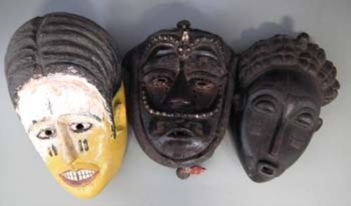 Lot 72 - Bete - Guere mask, a Baule mask and one other
