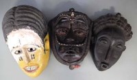 Lot 72 - Bete - Guere mask, a Baule mask and one other