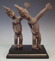 Lot 78 - Pair of Lobi Burkina  Faso figures, 22cm high