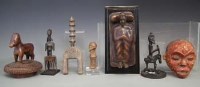 Lot 102 - Collection of items carved in various tribal
