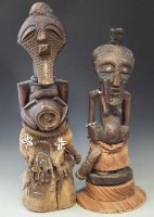 Lot 103 - Two Songye Nkisi Power figures, the tallest