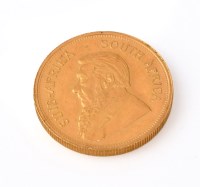 Lot 17 - A full one ounce fine gold Kruggerand coin dated 1968, 34g.
