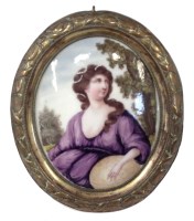 Lot 20 - English enamel oval plaque circa 1780 probably