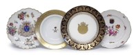 Lot 86 - Sevres Armorial cabinet plate, and three others.