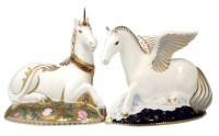 Lot 101 - Royal Crown Derby Mythical Unicorn and Pegasus