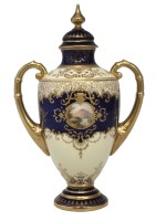 Lot 116 - Coalport twin handled lidded vase circa 1900