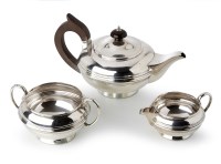 Lot 163 - A silver 3 piece tea set