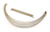 Lot 180 - 18ct white and yellow gold necklace and bracelet