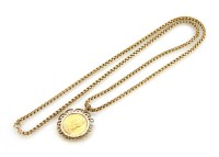 Lot 181 - A Victorian full sovereign gold coin pendant and chain