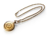 Lot 186 - An 18ct gold small pocket/fob watch and chain