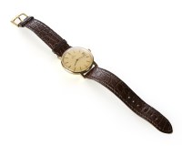 Lot 233 - A gent's vintage Omega 9ct yellow gold wristwatch on leather strap