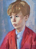Lot 255 - Philip Naviasky, Portrait of a boy, oil.